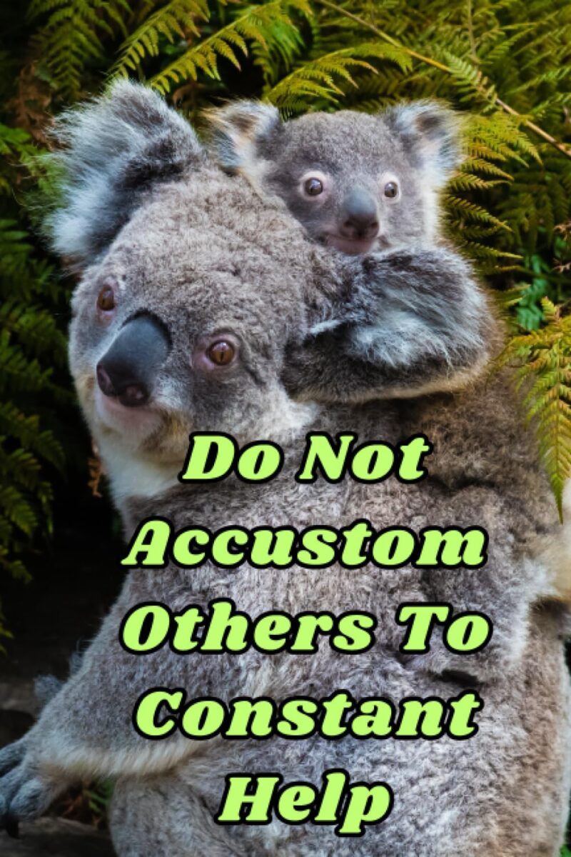 Do Not Accustom Others To Constant Help